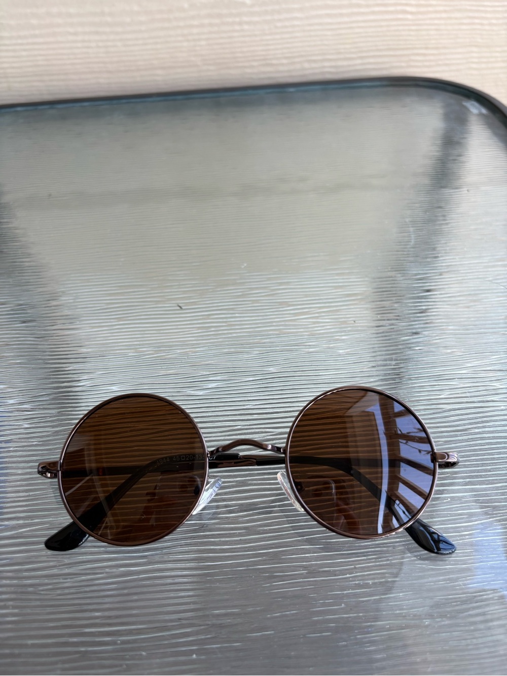 Men's John Lennon Round Metal Frame Sunglasses - Brown Lenses